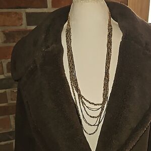 Dark Beads Multi Strand Necklace